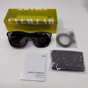 Smart Glasses for Men and Women with Speaker/Bluetooth Sunglasses Black
